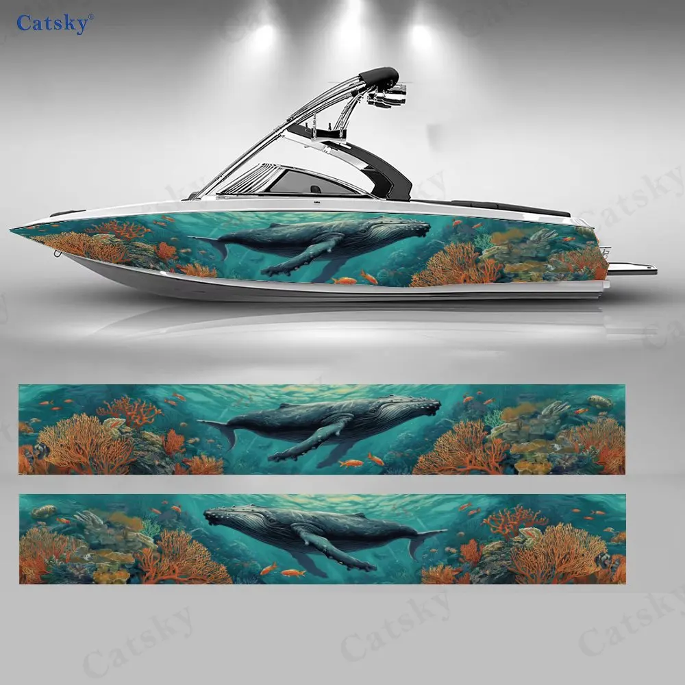 

Deep Sea Whale Mysterious Underwater World Boat Sticker Vinyl Ship Pontoon Deck Boat Fishing Decorative Pontoon Boats Decal