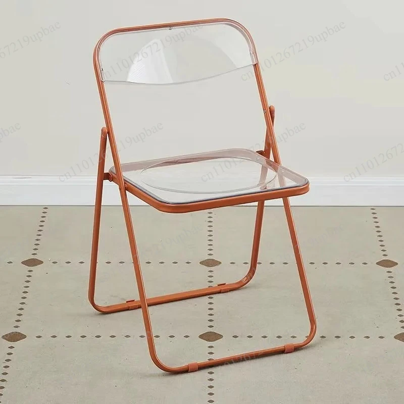 Modern Simple Acrylic Transparent Folding Chair Portable Dining Leisure Chair for Home Living Room Balcony
