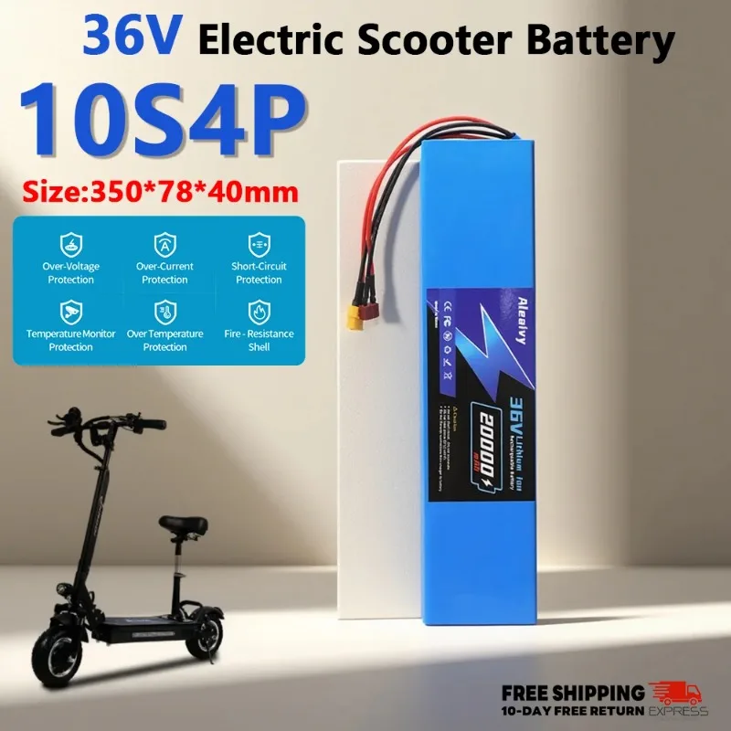 

Aleaivy 36V 10S4P 20000mAh 42v Electric Scooter Battery Pack 18650 Lithium M365 Electric Scooter 36v 350W 500W Battery