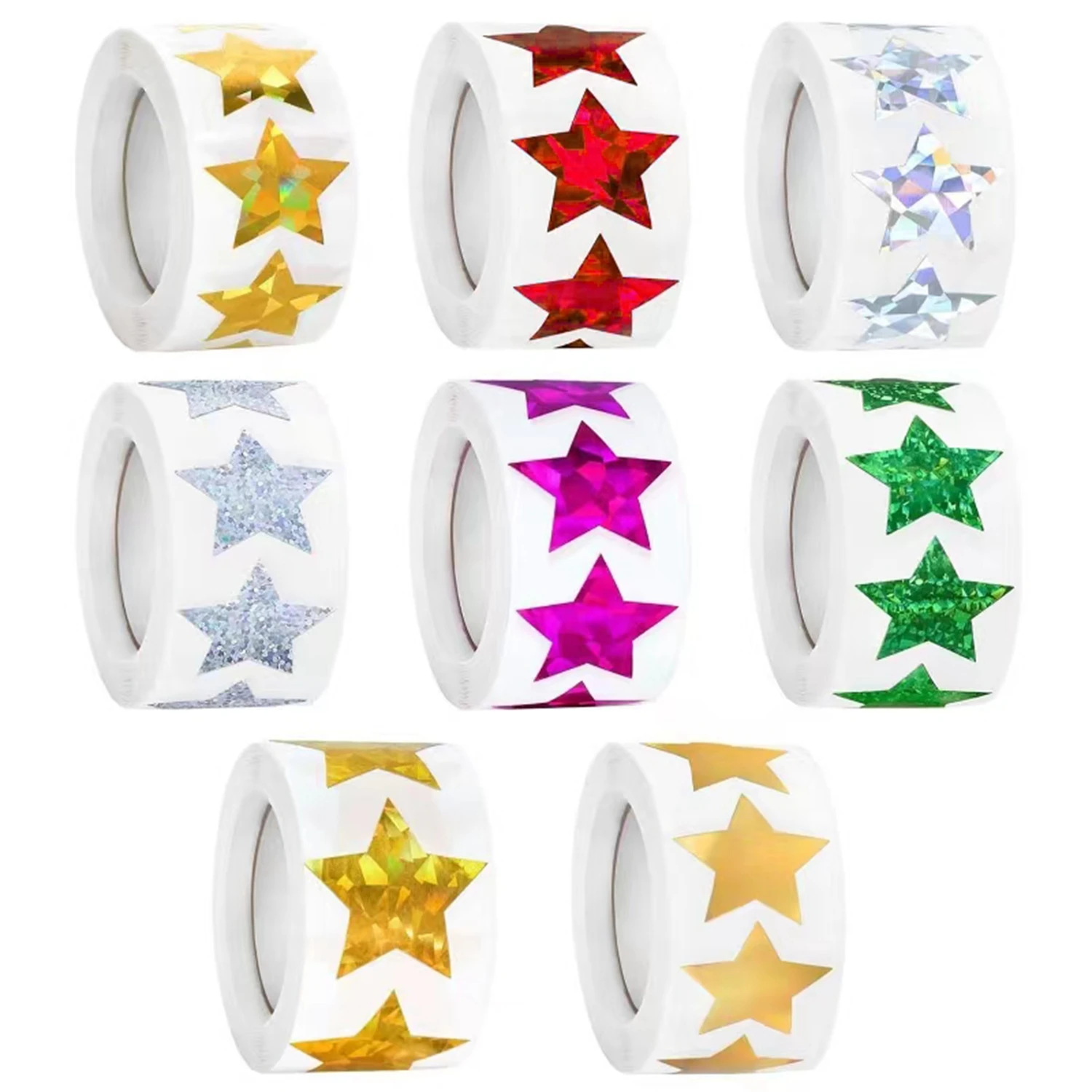 500 PCS Holographic Gold Star Stickers, 1 inch Glitter Foil Stickers Sparkly Star Stickers Reward Behavior Chart Labels for Kids