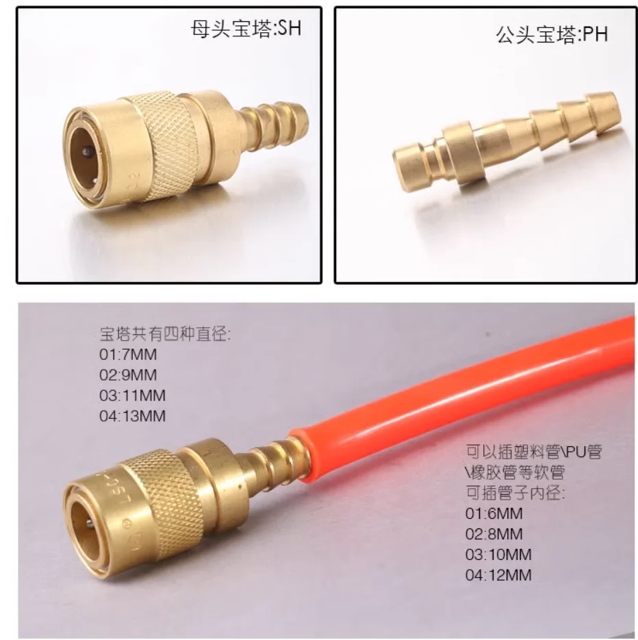 LSQ-Q2 Open Type Mould Nozzle Cooling Water Quick Pipe Joint Middle Body Brass Internal Thread Outer Wire Right Angle