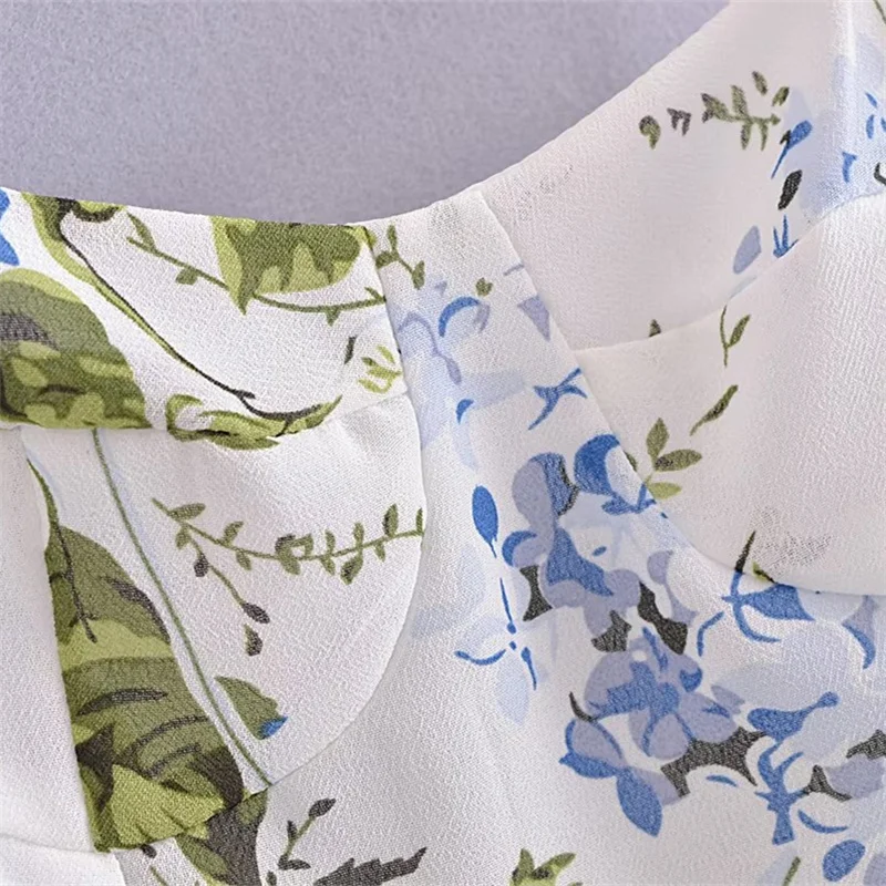 KEYANKETIAN lato nowy damski kwiat ogrodowy nadruk Halter kamizelka styl wakacyjny rozciągliwy Patchwork obcisłe sznurowane Top bez rękawów