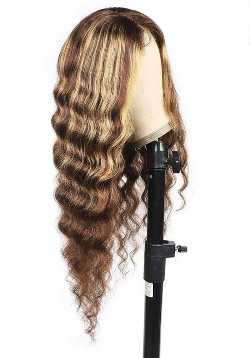 Soft Long 26 InchBody Wave 180Density Highlight Blond Lace Front Wig For Women With BabyHair Preplucked Daily Glueless Fashion