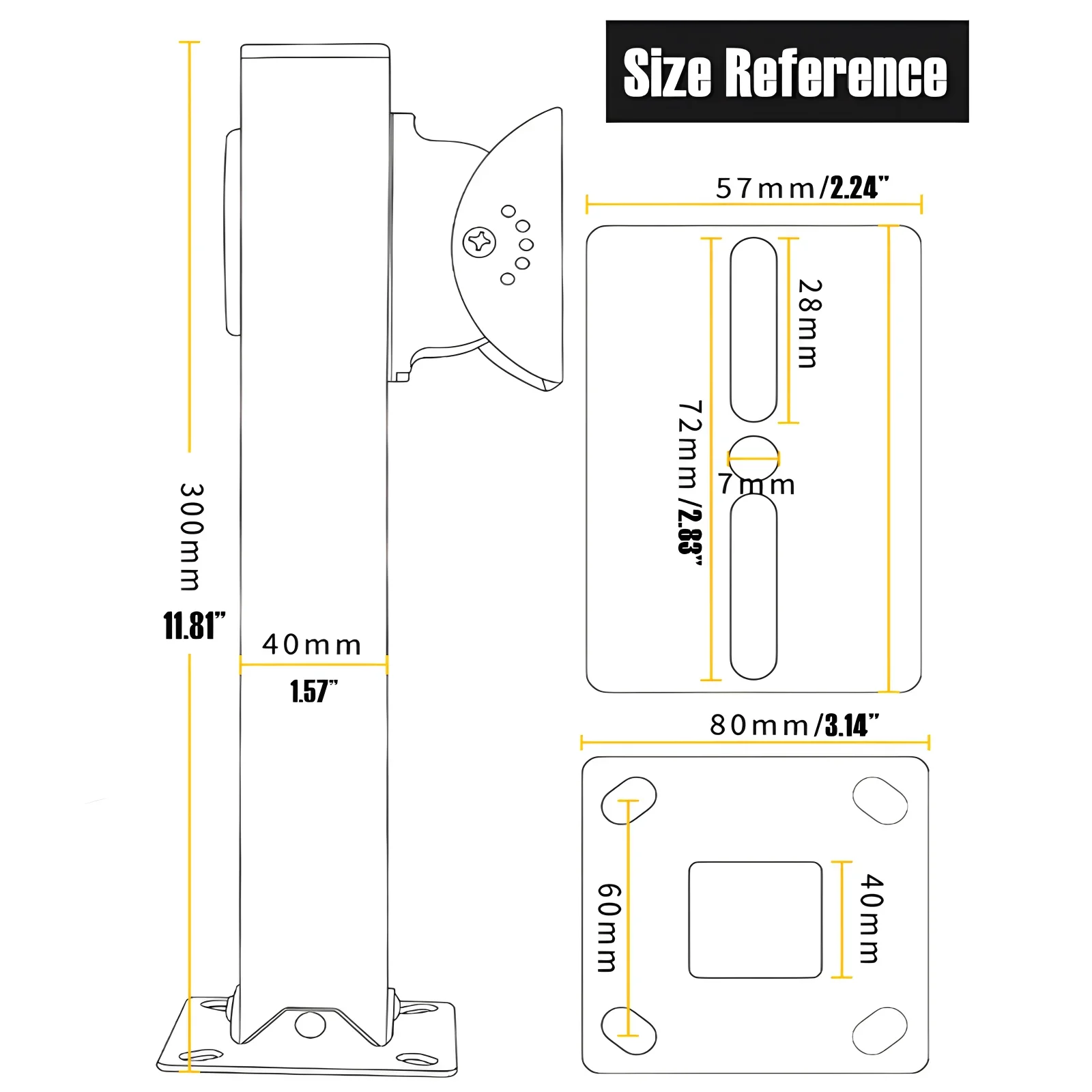 Security Camera Universal Wall Mounting Bracket,Adjustable Indoor/Outdoor Horizontal Arm Cross Bar Security Wall Metal Bracket