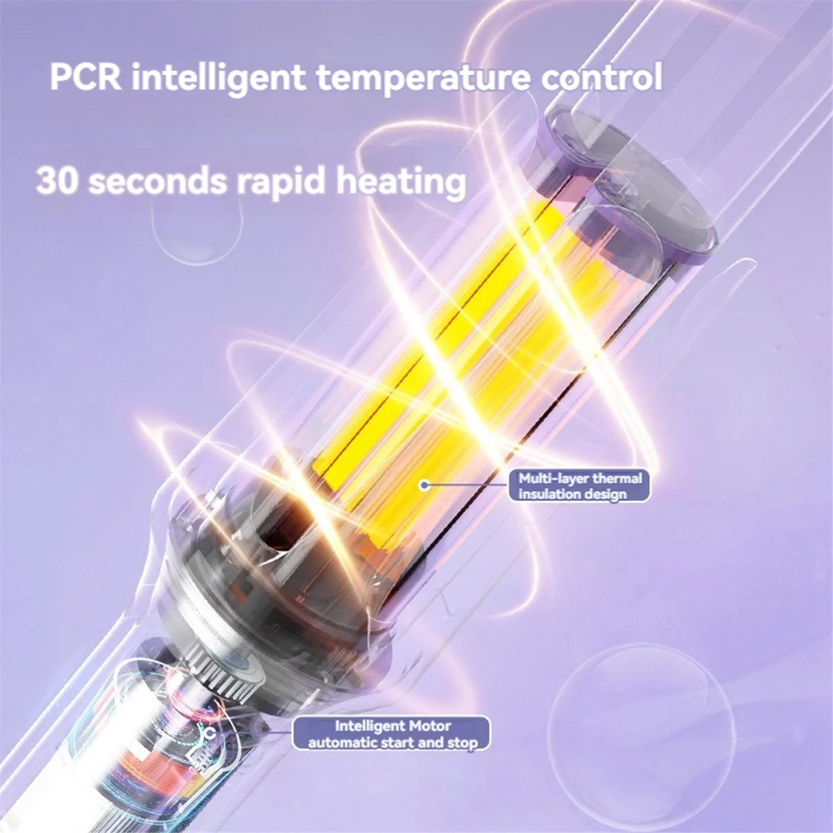 Anion เครื่องม้วนผมอัตโนมัติ Curling Iron 32 มม. พร้อมระบบควบคุมอุณหภูมิเครื่องมือจัดแต่งทรงผมผม Iron US Plug สีม่วง