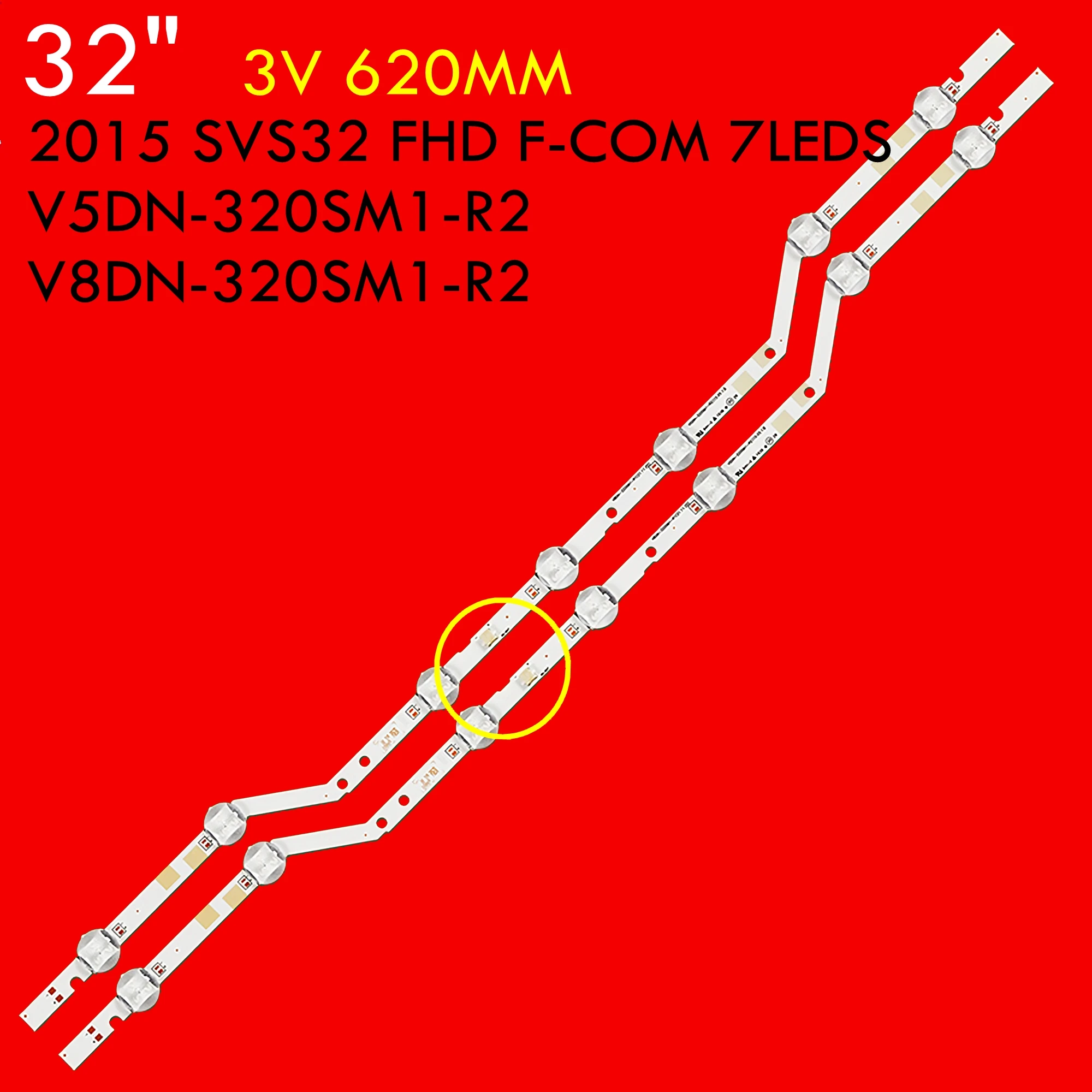 LED TV Backlight for UE32J5000 UE32J5200 UE32M5000 UE32M5300 UN32J5003 UE32J5005 UE32J5205 UE32M5005 2015 SVS32 FHD F-COM 7LEDS