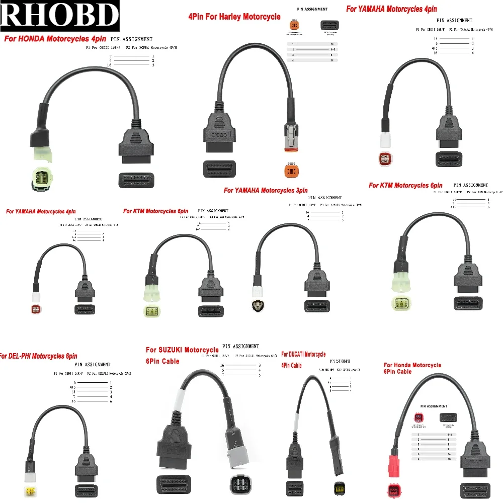 Nuevo para SUZUKI para Ducati para Kawasaki para KTM motocicleta cable de extensión conector OBD2 para YAMAHA para HONDA Moto