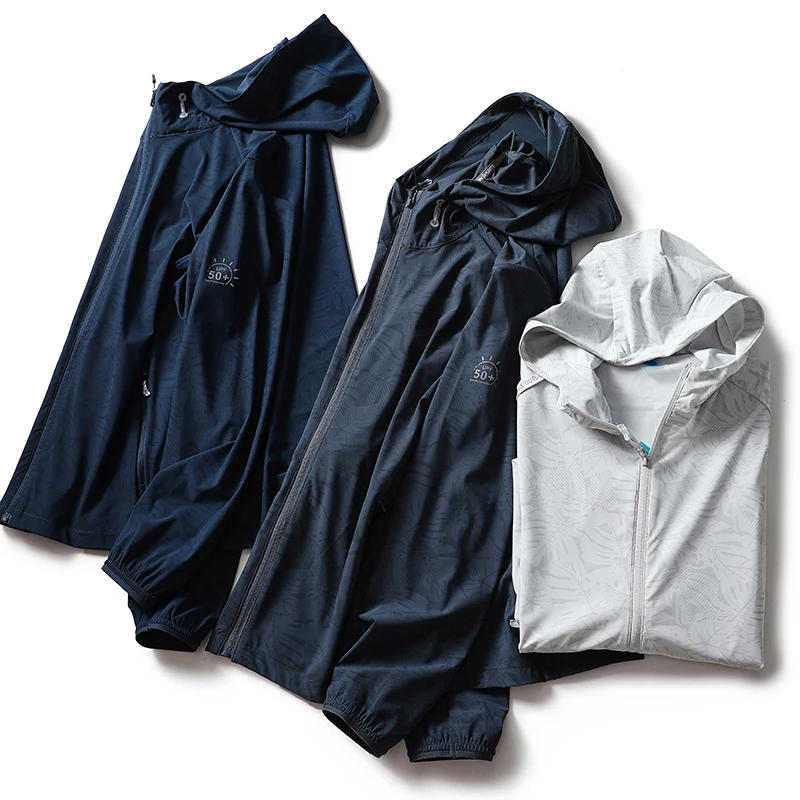 

Модная мужская куртка из ледяного шелка с защитой от солнца UPF50, с капюшоном, для города, весна-лето