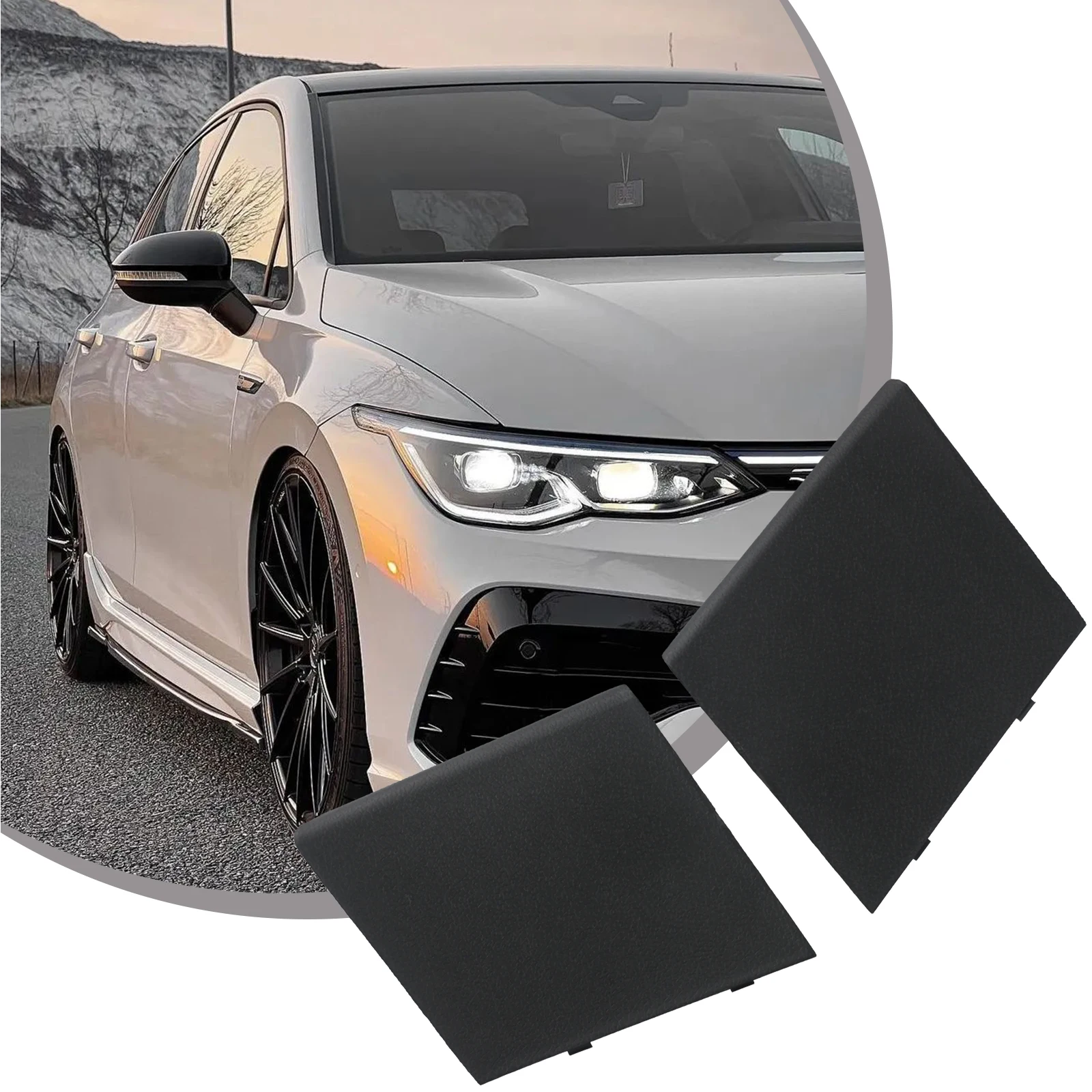 Black Rear Inspection Cover For For Golf MK6 5K6867658 5K6867657 ABS Trunk For Access Panel Car Exterior Mouldings Trim Parts