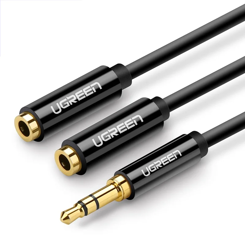 UGREEN Audio Lines Headphone Splitter Is Divided Into Two 1 / 2 Double Couple Adapter Converter Sharing Cable