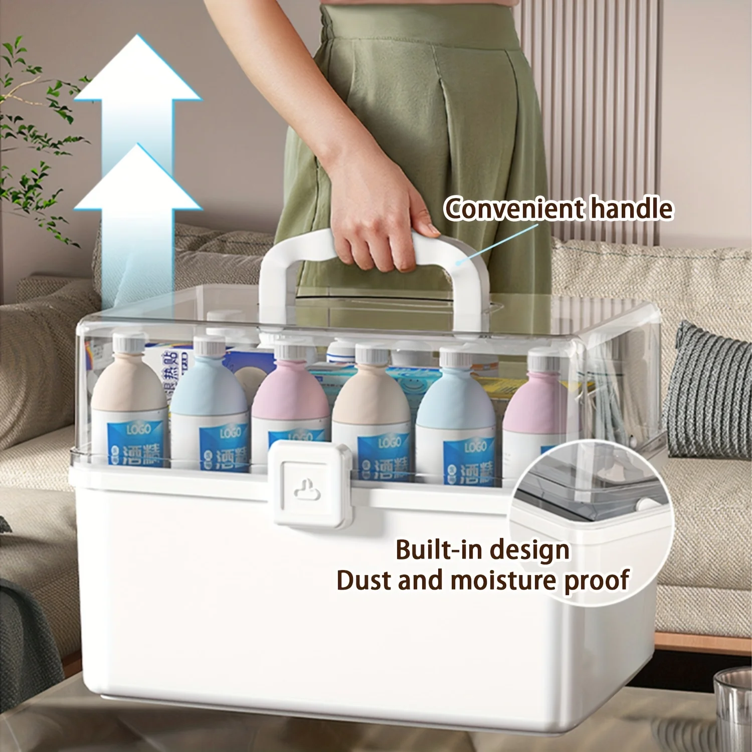 

3-Layer Large Capacity Home Medicine Box Multifunctional Storage Organizer Foldable Tool Case