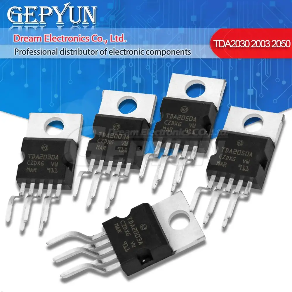 Transistor piezas TDA2003, TDA2030, TDA2050, TO-220, TDA2003A, TDA2030A, TDA2050A, TO220-5, TDA2003AV, TDA2030AV, TDA2050AV, 10 unidades