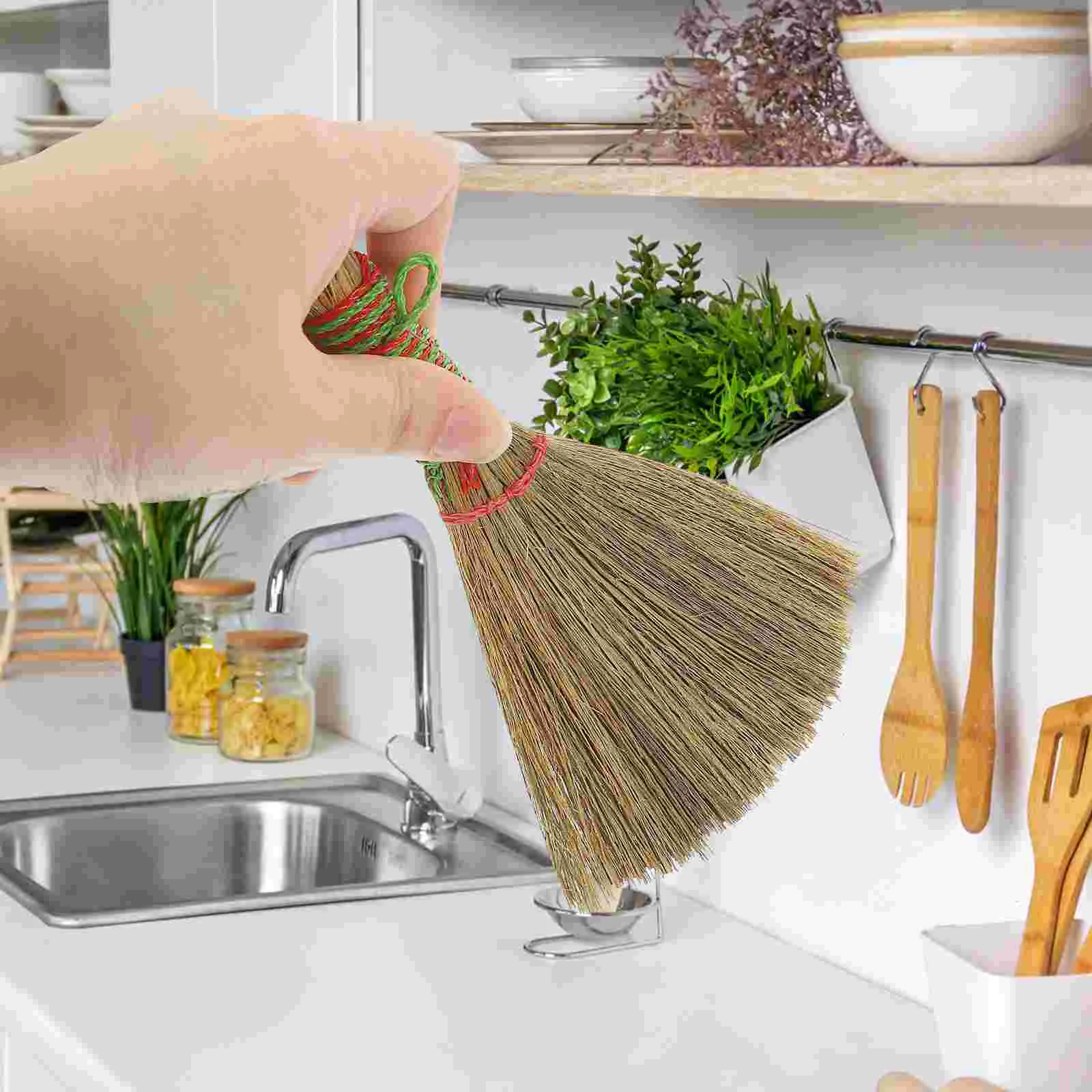 

2 Pcs Decorate Kitchen Cleaning Broom Office Brushes for Household Corn Whisk Miscanthus Portable Small