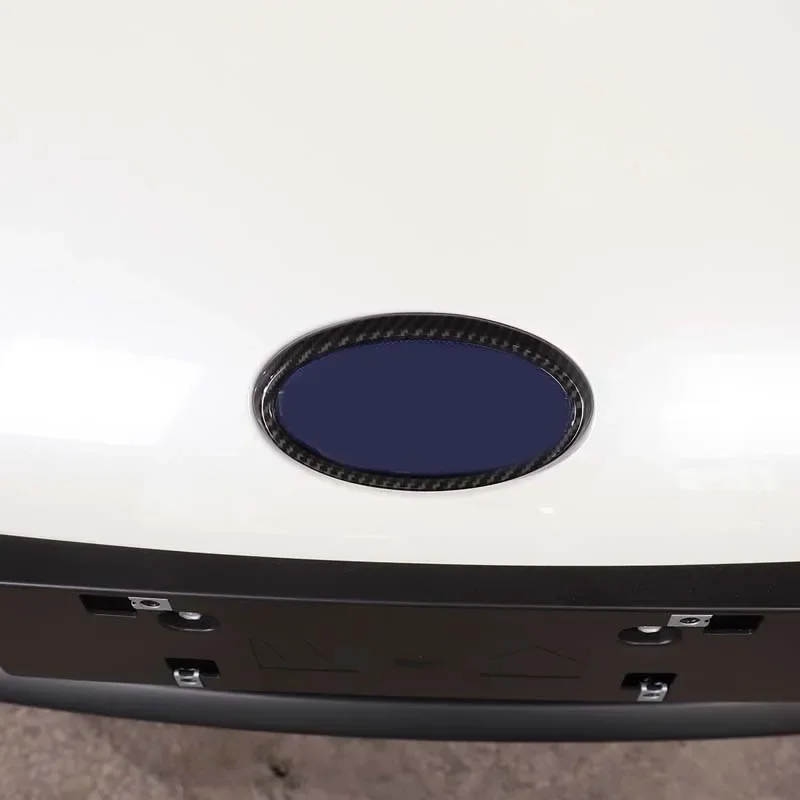 For Subaru BRZ 2022 ABS Carbon Fiber Black Car Front Logo Decorative Ring Cover Sticker Car Accessories