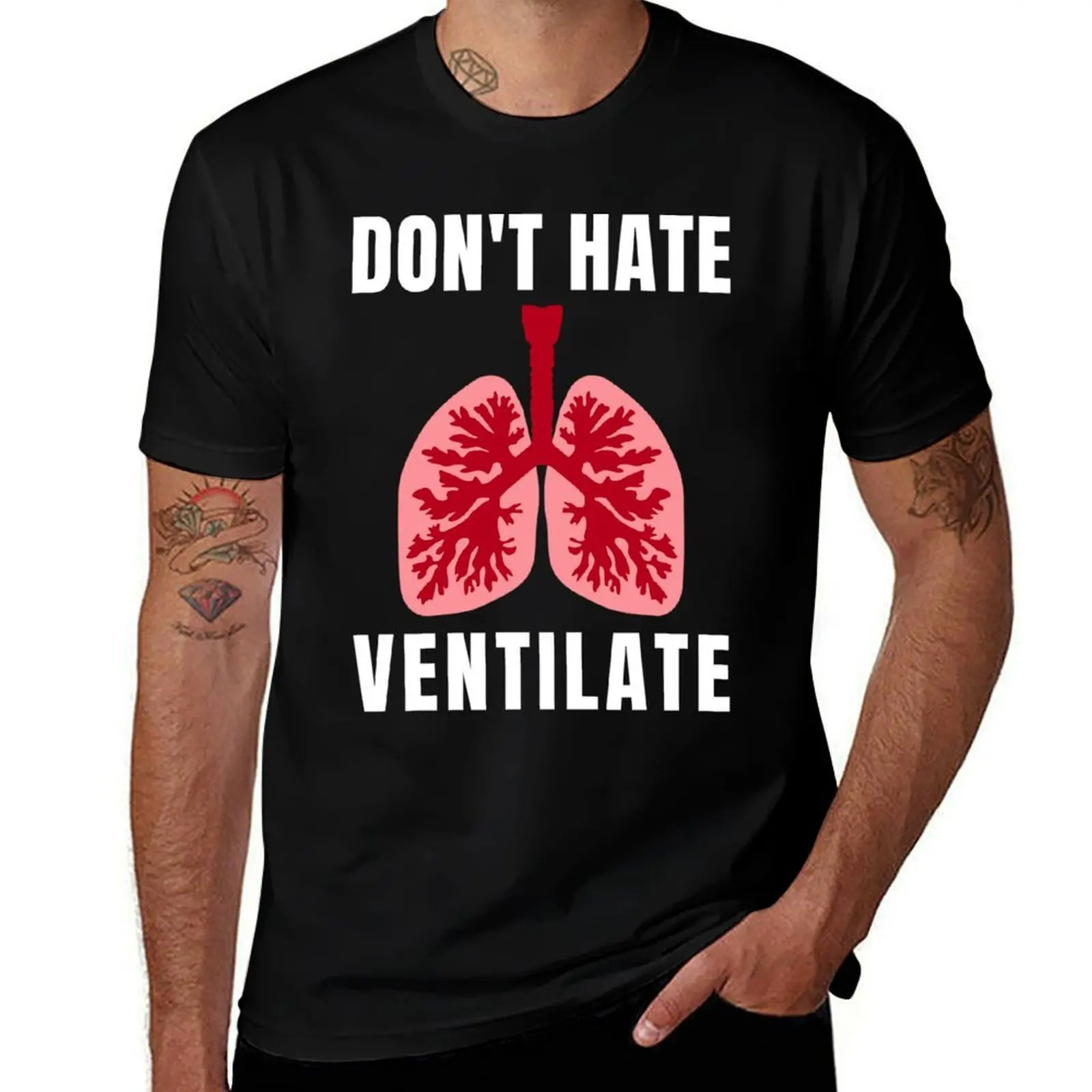 

Dont Hate Ventilate T-Shirt Simple Graphic Design T-Shirt