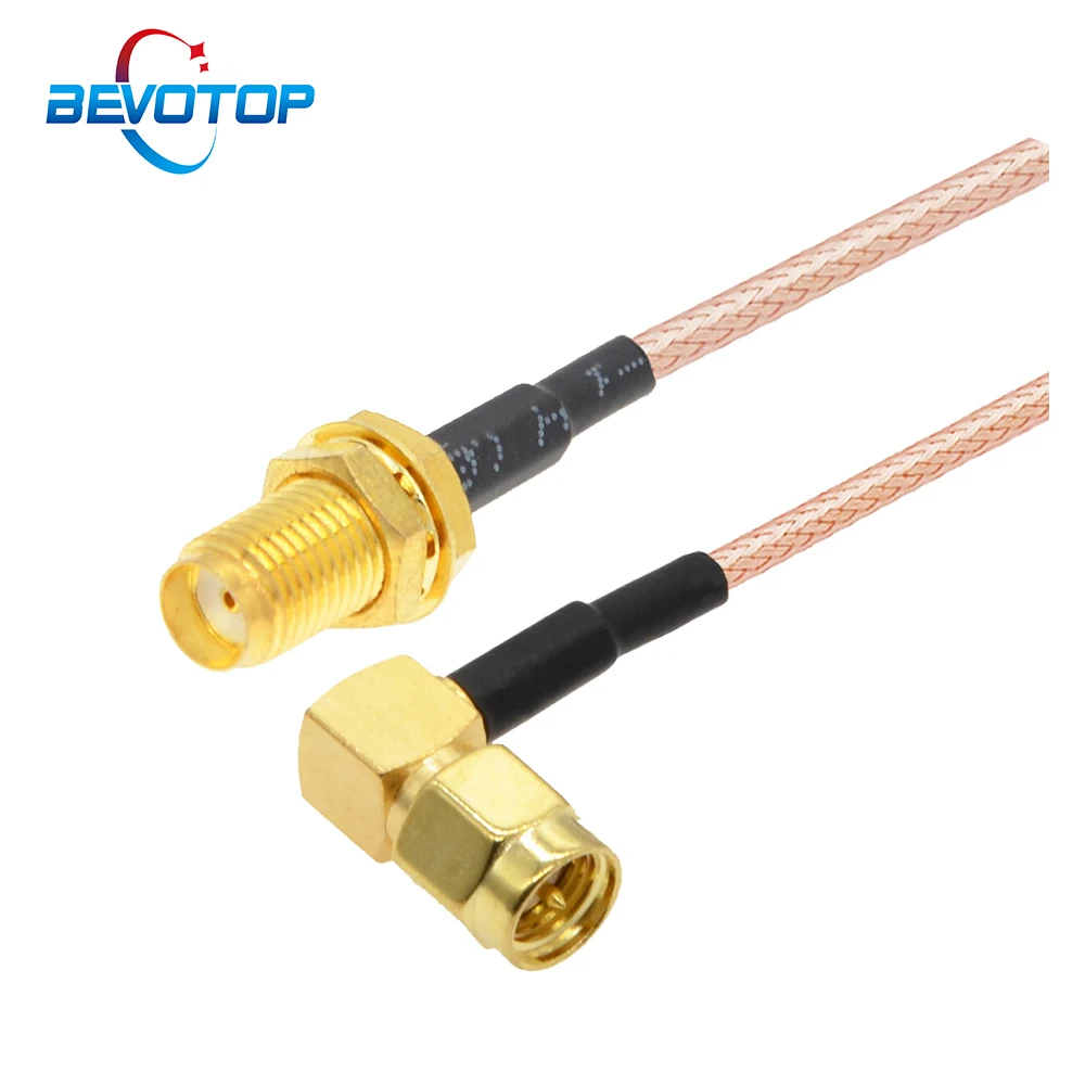 100pcs SMA Female to Elbow SMA Male Plug RG316 RF Coaxial Cable WiFi Router Antenna Extension Cable Coxa Jumper Pigtail