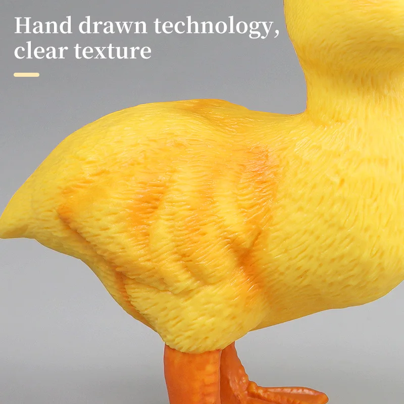 مجموعة حيوانات مزرعة البطة الصفراء اللطيفة - لعبة شخصيات الحركة المصغرة لمحاكاة البلاستيكية الصلبة هدية عيد الميلاد للأطفال