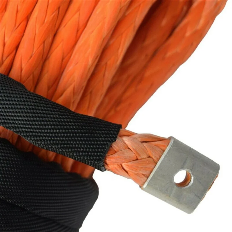 

A60E-2X Synthetic Winch Rope, Orange1/4 X 50Ft Synthetic Winch Rope Line Cable For ATV UTV SUV Truck Boat Winch