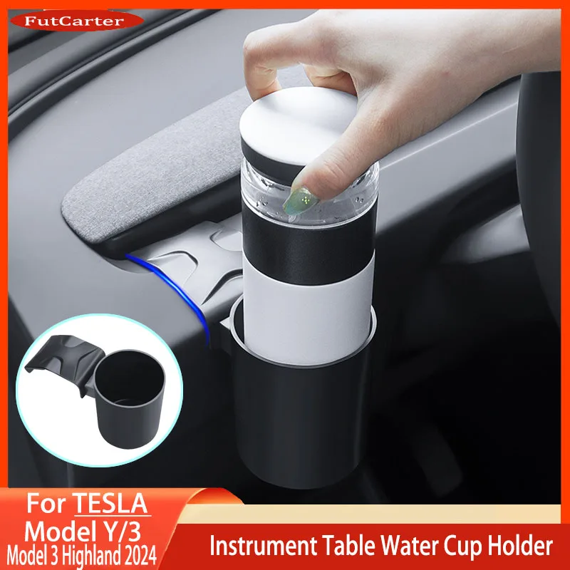 For Tesla Model3 Highland / Model 3/Y Water Cup Holder Dashboard Storage Cup Holder Organizer Dashboard Left Accessories