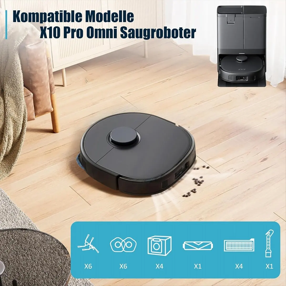 

For Eufy X10 Pro Omni Robot Vacuum Cleaner Main Side Brush Hepa Filter Mop Cloth Dust Bags Replaceme