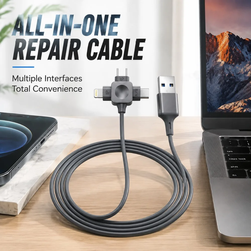 3 In 1 USB Multifunctional Debugging Cable Lightning Micro USB Type-C Phone Repair Test Wire For Smartphone Flashing Maintenance