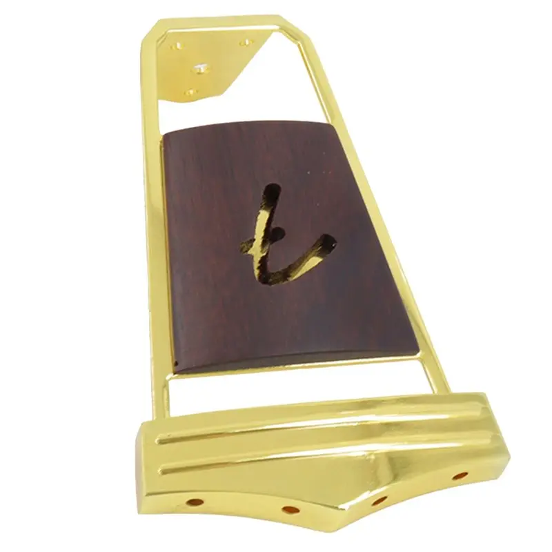 

ABVE-For Jazz Archtop Guitar Replacement 4 String Guitar Trapeze Tailpiece Bridge-Gold Gold