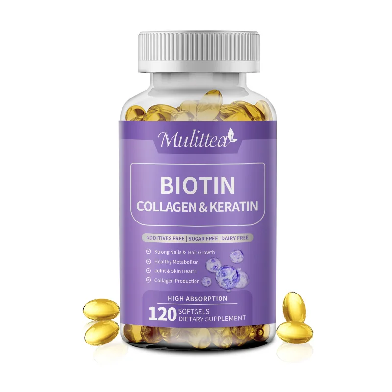 Mulittea Biotin Collagen Capsules - Hair Growth Support - Skin and Nail Complex Repair Skin Hydrolyzed Skin Texture