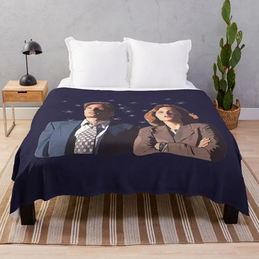 

the X files deep throat Fox Mulder and Dana Scully Throw Blanket Bed covers Beautifuls Blankets