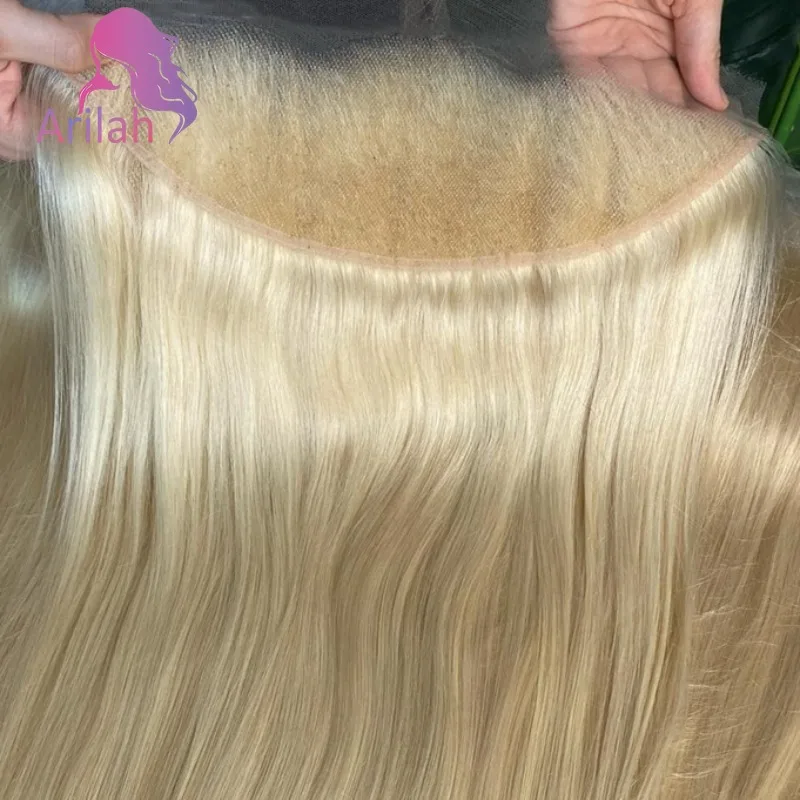 

10-24 дюйма 1/2/3 шт. 613 блондинка прямые человеческие волосы кружево фронтальная часть 13x4 прозрачное швейцарское кружево 12А класс бразильские девственные волосы 150%