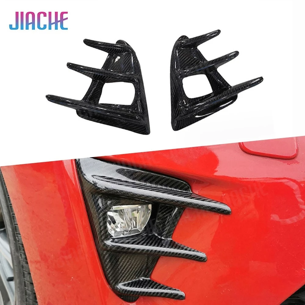 

Real Carbon Fiber Car Front Fog Light Lamp Splitters Bumper Protection Car Exterior Accessories For Toyota GT86 BRZ 2020-2025