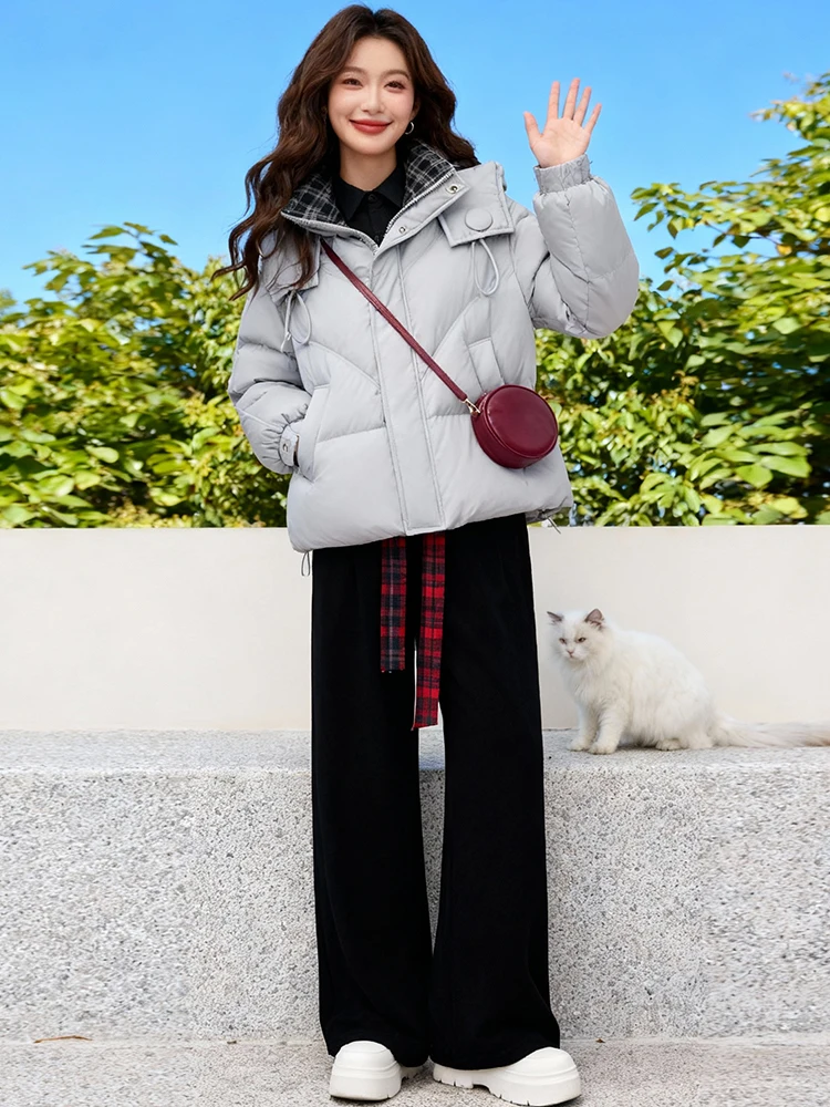 

Модное женское зимнее пальто из утепленного хлопка, теплый пушистый пуховик в корейском стиле, свободный крой, для повседневной носки