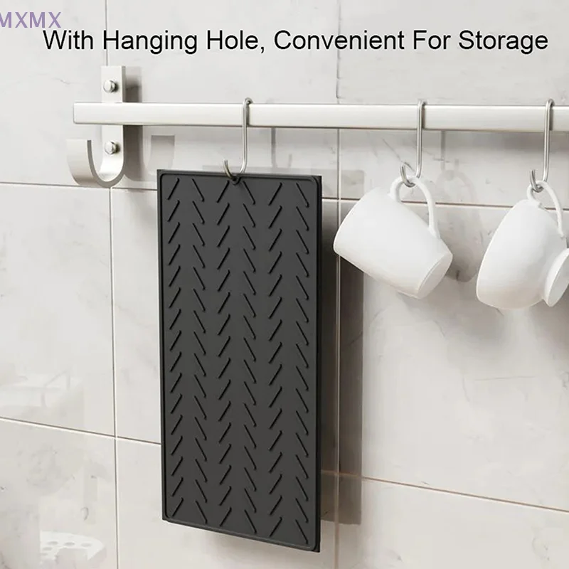 New Large Thick Anti Slip And Heat-insulating Silicone Drain Pad, Kitchen Countertop Sink, Foldable Drain Pad