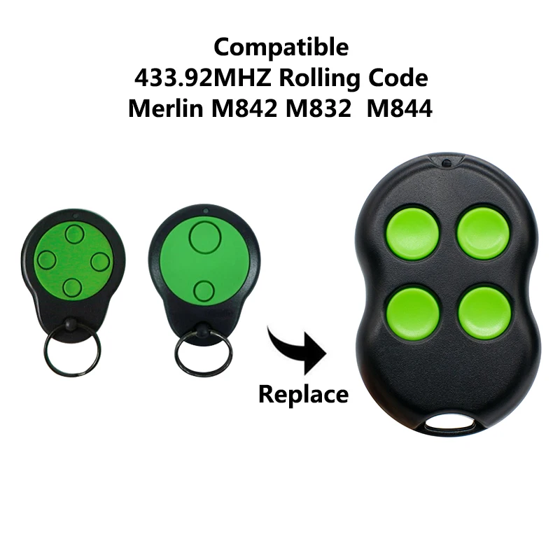 Merlin M832 M842 M844 M430R M230T Remote Control 433.92MHz Rolling Code Handheld Transmitter Command