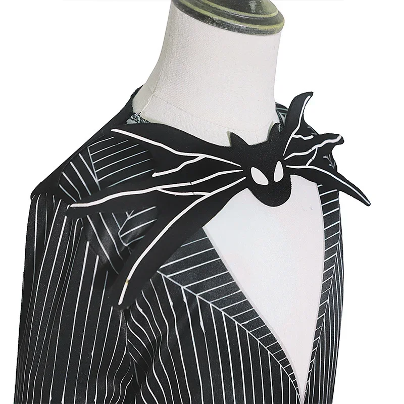Il pesadelo prima di Natale Jack Costume Cosplay Bambini Jack Skellington Costume Tuta e maschera Vestito Abiti di Halloween Ragazzi