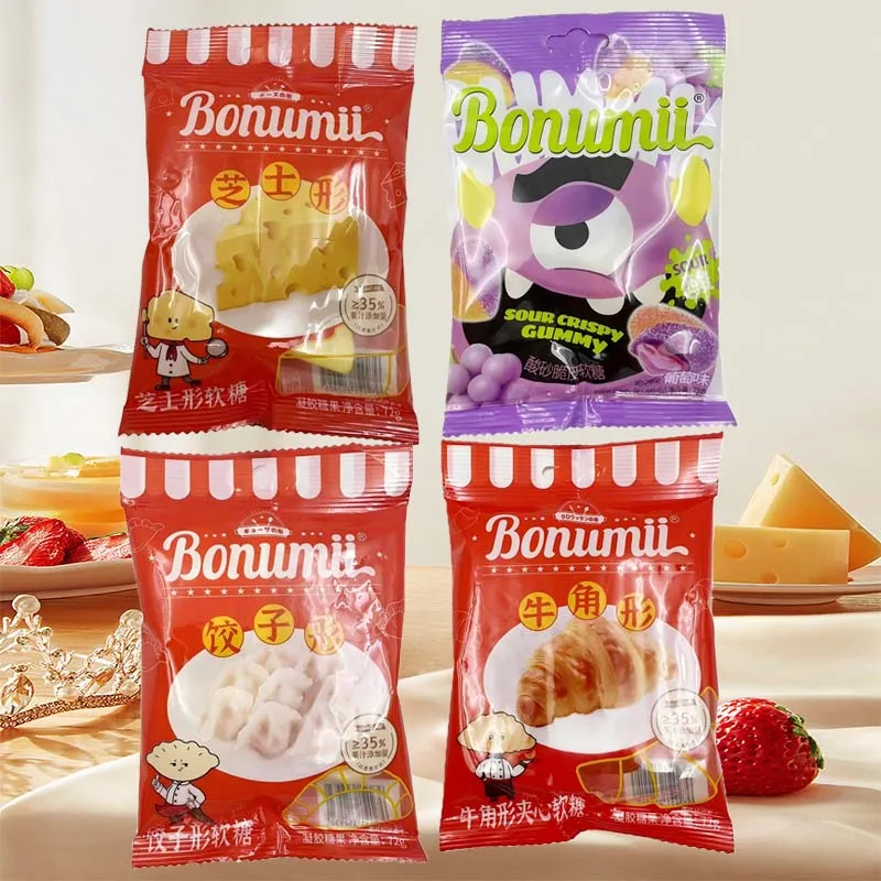 

Bonumii Gummi/Sour Sandy Crispy Gummy, виноградный вкус, 2,54 унции (72 г) * 2 упаковки, жевательные конфеты в форме сыра, милые конфеты