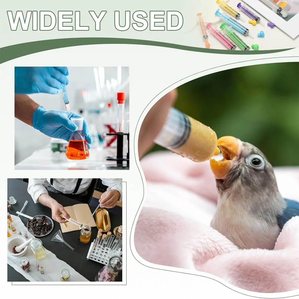 5ml 20 Pack No Needle Feeding Syringe with Cap, Leak-Proof Liquid Medicine Dispenser for Dog Cat Rabbit Small Animal, Lab Use