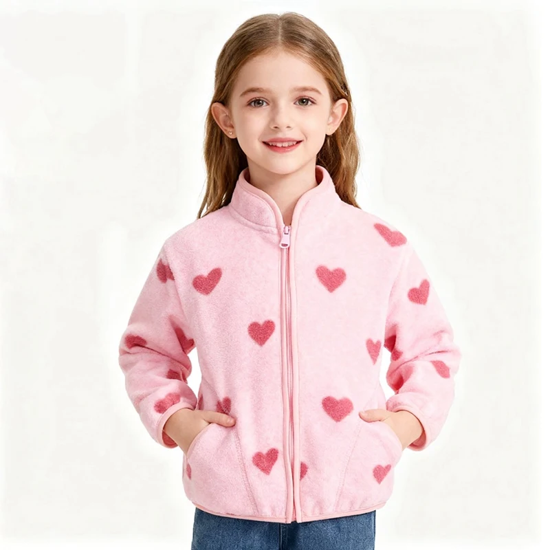 

3-19Years Children Autumn Winter Fleece Jacket Boy Girls Lamb Turtleneck Tops Kids Windproof Warm Thicken Velvet Plush Coat