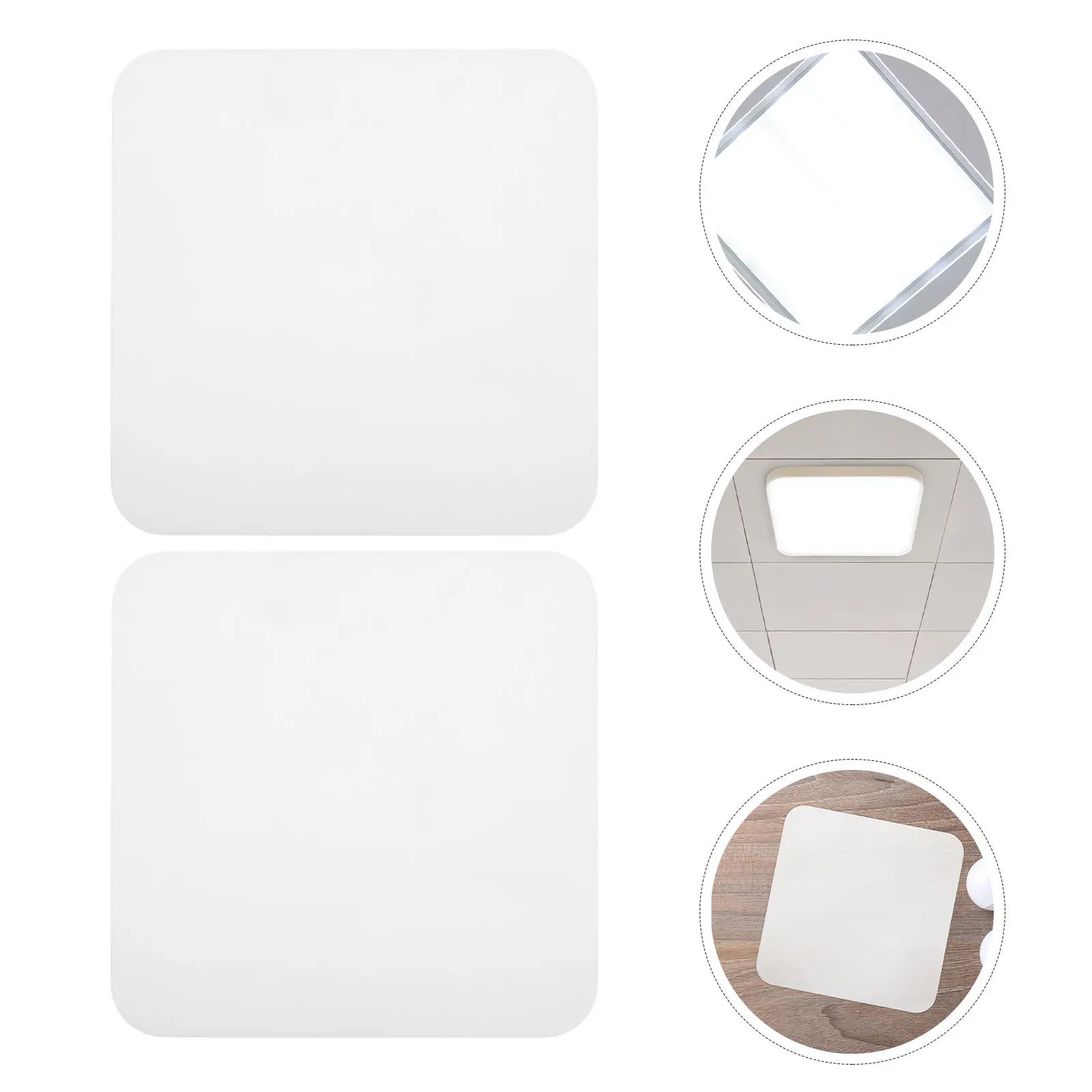 2Pcs 8.84 Inch Square Acrylic Lamp Shade Cover Modern Frosted Light Diffuser Panel for Ceiling Light Fixture Replacement