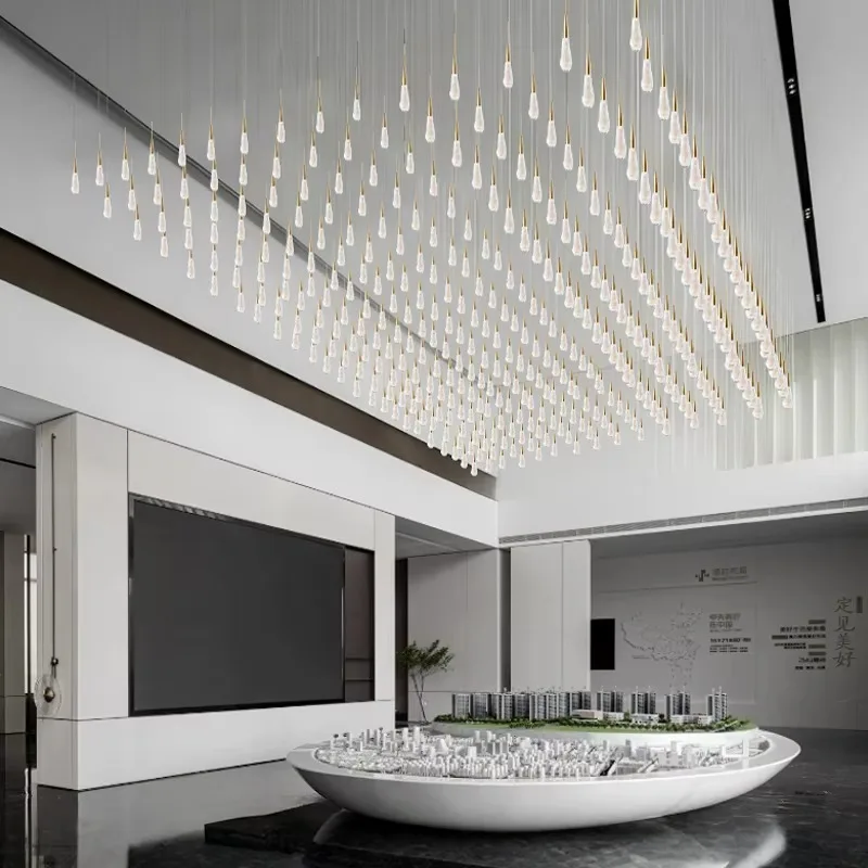 Hotel Lobby Luxury Crystal Chandelier K9 Customized Hanging Pendant Light Hall Ceiling Chandelier