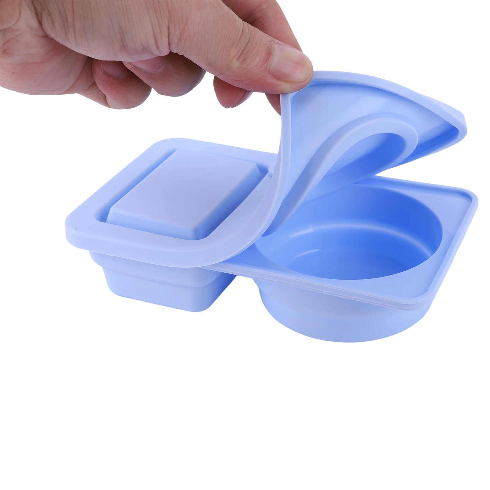 

3Pcs 2 Compartment Silicone Snack Containers Mini Food Snack Box Multi-Function Food Storage Containers for School Work