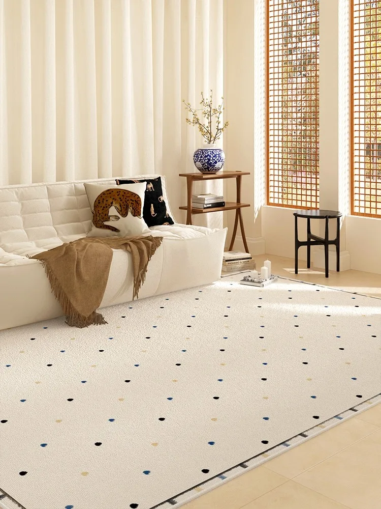 Cream Style Carpet for Living Room Light Luxury High-end Coffee Table Sofa Large Area Floor Mats for Bedroom Bedside Rugs 거실매트