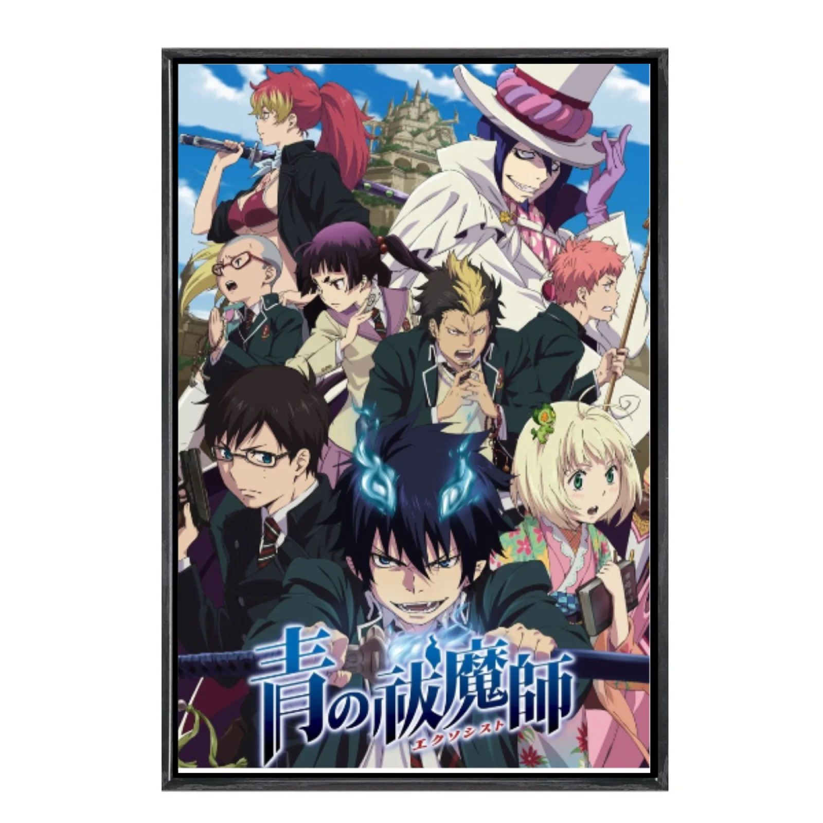 

Japanese Manga Multi-Size Canvas Poster Double Framed Wall Art,Blue Exorcist Home Decor for Living Room Bedroom