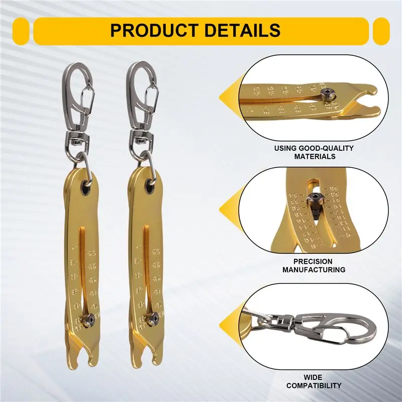 AEE6-2PCS سلسلة مفاتيح مدقق حجم الخيط الدقيق المحمولة للقياس الدقيق
