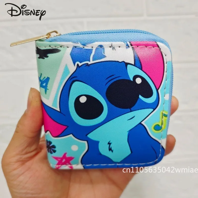 Stitch New Short Coin Purse Fashionable and High-quality PU Multifunctional Card Bag Cartoon Versatile Women's Mini Wallet