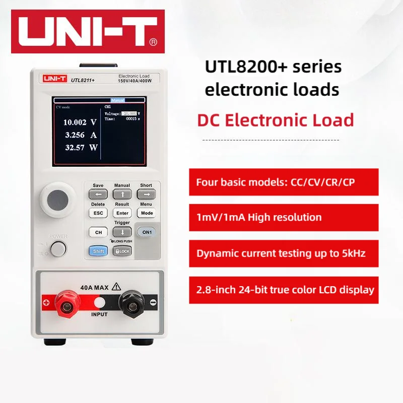 

UNI-T precision programmable DC electronic load UTL8212/UTL8211 with dual-channel current power detection output150V 20A 200W