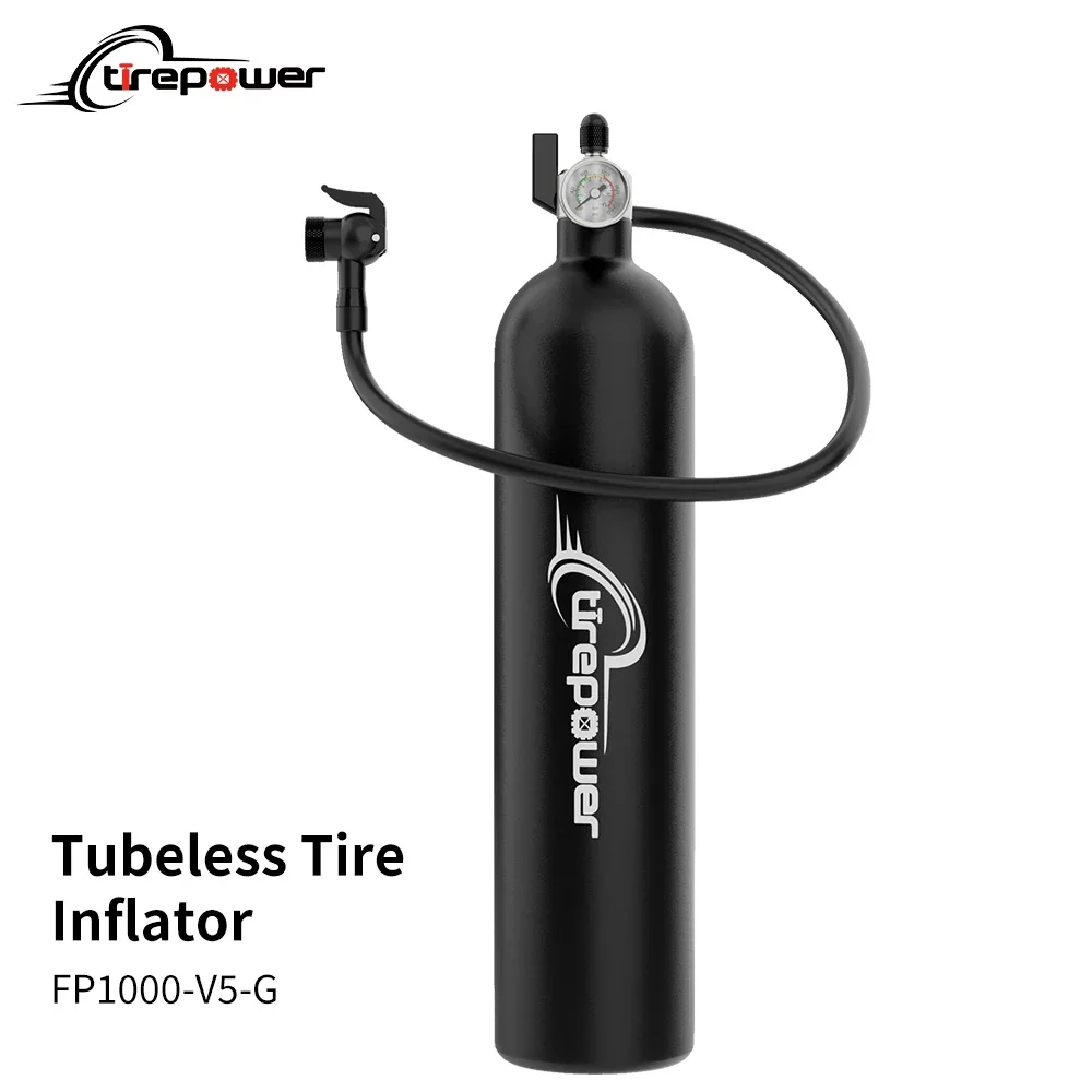 

Tubeless Tire Inflator 1.2L Tubeless Bike Pump Max 200 PSI Tubeless Booster Compatible with Presta & Schrade Valves for Road MTB