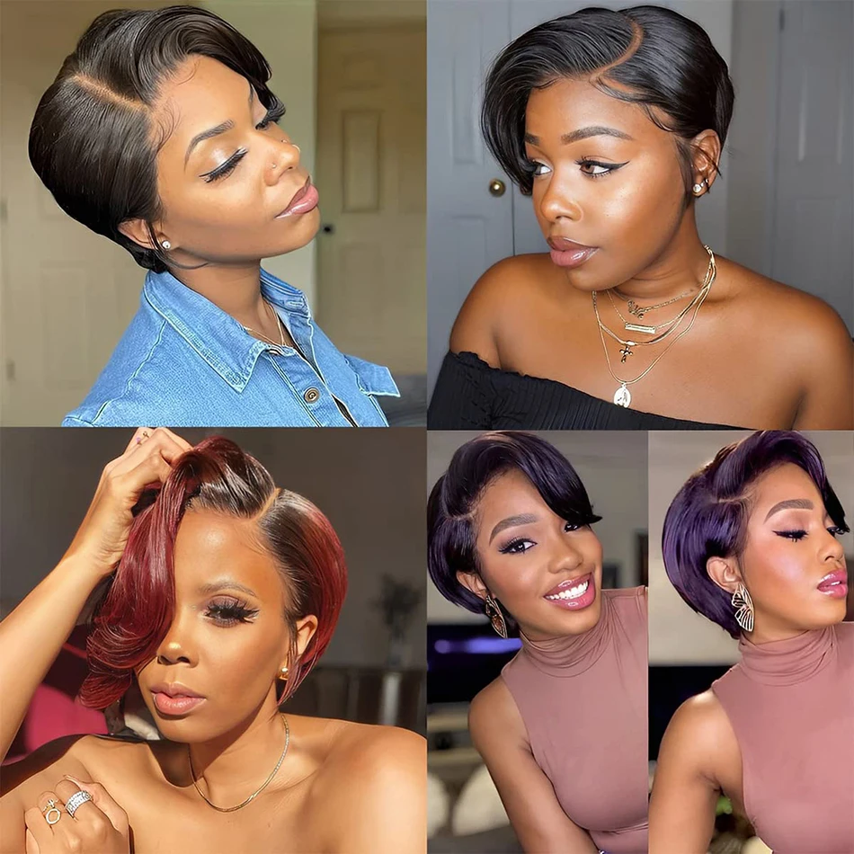 Wiggogo Hd Pixie Cut Wigs Human Hair Short Bob Wig Lace Front Human Hair Wigs Straight Lace Front Wigs Human Hair Wigs