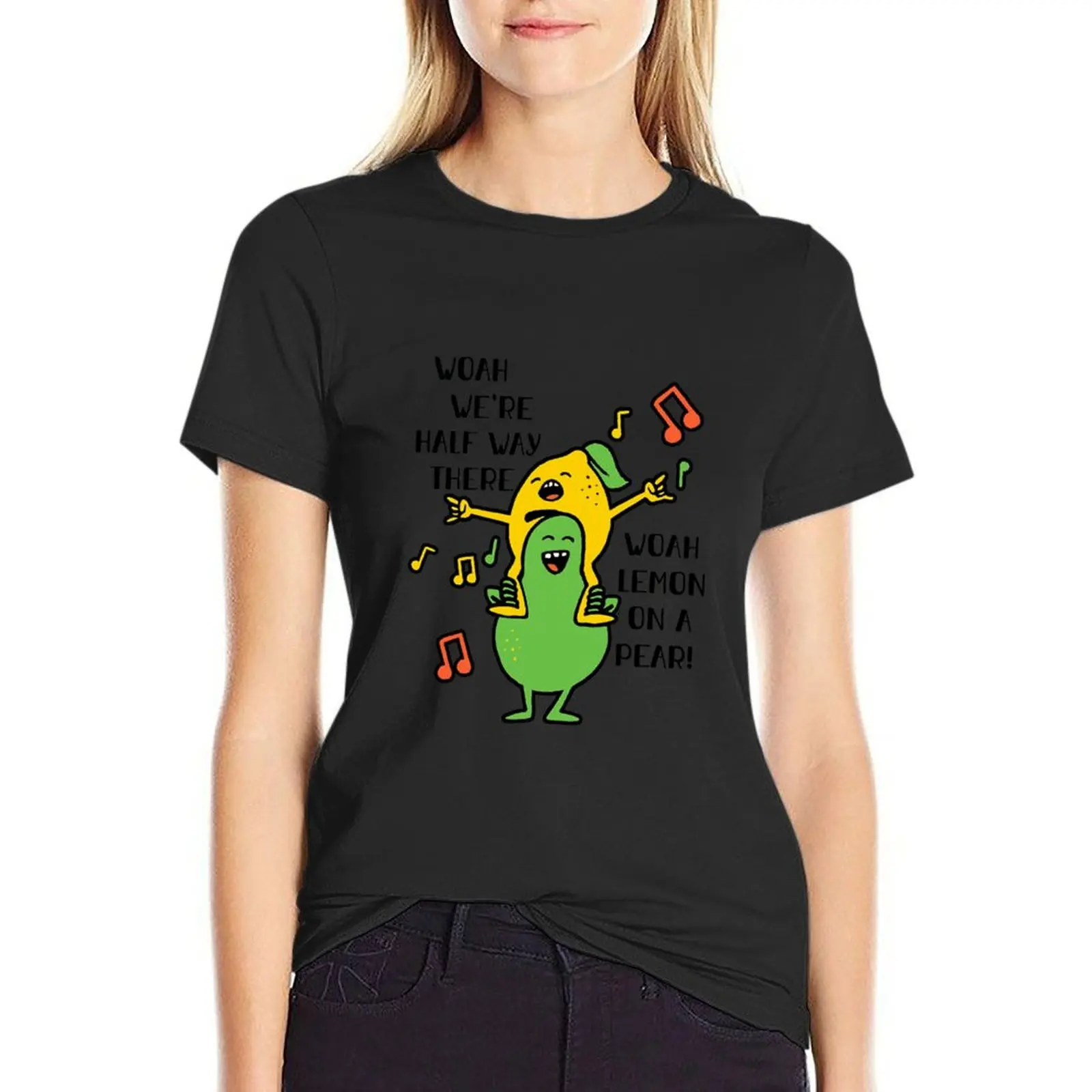 

Lemon On A Pear Funny Foodie Lyric Meme T-Shirt Short sleeve tee cute tops graphics female t-shirt dress for Women long