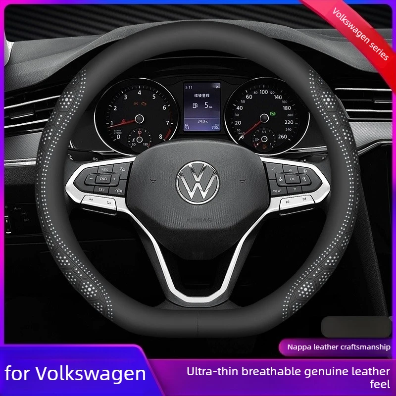 

Leather Car Steering Wheel Cover for Volkswagen Polo 2010 - 2021 2022 2023 2024 2025 2026 Accessories Polo Steering Covers