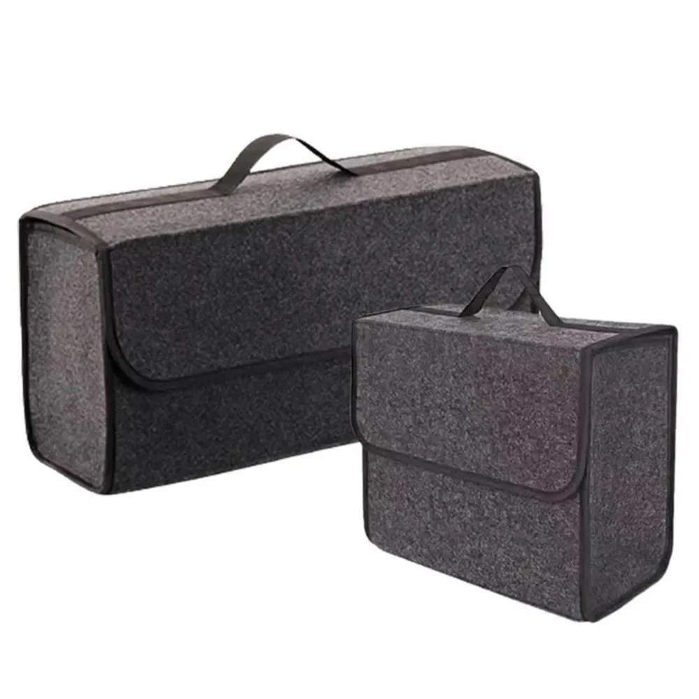 Dark gray car felt storage box, car storage bag, thickened soft felt storage box, household storage box image 3